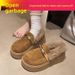 Thick-Soled Furry Loafers For Women 2025 New Winter Slip-On Plush Beanie Cotton Shoes Snow Boots_vogvips.com