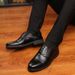 New Formal Three-Point Toe Leather Slip-On Business Casual Three-Pointed Breathable Lace-Up Men's Shoes A_vogvips.com