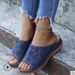 2025 New Short Slope Heel Women's With One Line Carved Hollow Outward Wear Large Size Sandals And Slippers_vogvips.com