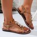 Women Bohemian Flat Fisherman Sandals European Style Comfortable Slip-On Shoes Large Size_vogvips.com