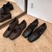 Sheepskin Version~ Genuine Retro Square Toe Pig Nose Single For Women Soft Leather Shallow Mouth Flat Cross Strap Mary_vogvips.com