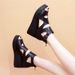 Sandals Women's High Heels Muffin Thick-soled Cool Boots Wedge Heel Fish Mouth Women's Shoes Hollow Roman Shoes_vogvips.com