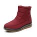 Winter Warm Waterproof Snow Women, Non-Slip Flat Mid-Calf Short Boots Middle-Aged And Elderly, Lightweight Cotton Shoes_vogvips.com