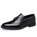 Euro Step New Brogue Carved Casual Slip-On Korean One-Piece Leather British Style Trendy Business Formal Men's Shoes_vogvips.com