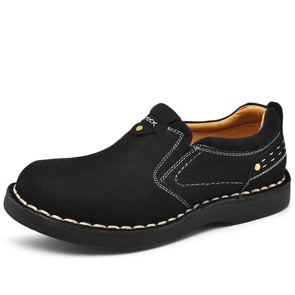 Tooling Shoes Men's Autumn And Winter Genuine Leather Thick-Soled Men's Leather Shoes Hand-Stitched 1 Slip-On Outdoor Wo_vogvips.com