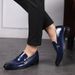 Men's Genuine Leather Oxford Shoes Breathable Slip-on Dress Shoes_vogvips.com