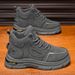 Autumn Men's Breathable High-Top Work Shoes, Trendy Versatile Thick-Soled Non-Slip Casual Ankle Boots, Labor Protection_vogvips.com