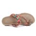 New Stylish Wooden Bead Rhinestone Bohemian Wedge Heel Comfortable Plus-size Sandals_vogvips.com