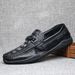 Euro Step Top Layer Cowhide New Genuine Leather Breathable Casual Single Loafers Men's Shoes_vogvips.com