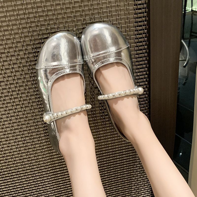 Pearl Flat Sole Shoes, Comfortable Versatile, Niche Women's 2025 New Style, Spring And Autumn French Soft Sole, Grandma_vogvips.com