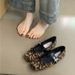 2025 Internet Celebrity Square Toe Women's Autumn New Flat Bowknot Single Ballet Silver Belt Buckle Mary Jane Shoes_vogvips.com