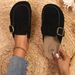 Women's Retro Platform Slippers With Buckle Export Style Closed Toe Plus Size 45 New Spring_vogvips.com