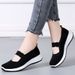 2023 Casual Soft Sole Women Breathable Fly Knit Mesh Non-Slip Middle-Aged Elderly Mom Shoes Flat Comfortable_vogvips.com