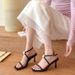 Elegant Black Rhinestone Square-toed Sandals With Stiletto Heels, Simple Sophisticated Design For Professional And_vogvips.com