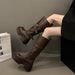 Platform Height-Increasing For Women 2025 New Autumn Winter Versatile Over-the-Knee Long Belt Buckle Riding Boots_vogvips.com