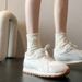 Thick-soled Height-increasing Mesh Breathable Dad Shoes For Women, 2026 Spring/summer New Model, Lace-up White Sneakers_vogvips.com