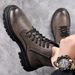 European Warm Series Martin Autumn Winter Warm British Style Men's Plush Lined Leather Shoes High Top Work Boots_vogvips.com