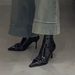 High Heel Pointed Toe Short For Women, Slip-On Stiletto, 2025 New Autumn Winter Black Patent Leather High-End Slim Boots_vogvips.com