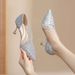 High Heels For Women Champagne Color Rhinestone Stiletto 2025 New Wedding Bride Shoes Sexy Shallow Mouth Elegant Pointed_vogvips.com