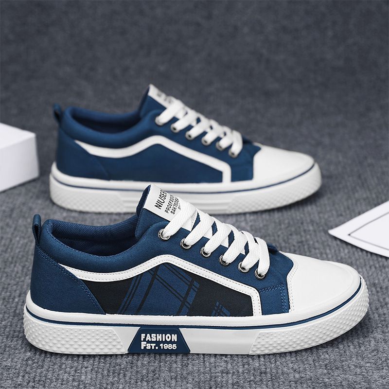 Men's Classic Canvas Shoes - Lightweight Breathable Casual Sneakers For Everyday Wear (Black/Blue/Green) - Sizes 39-48_vogvips.com