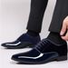 Men's Lightweight Formal Business Leather Shoes Low-Block British Style Pointed Toe Wedding Dress Shoes_vogvips.com