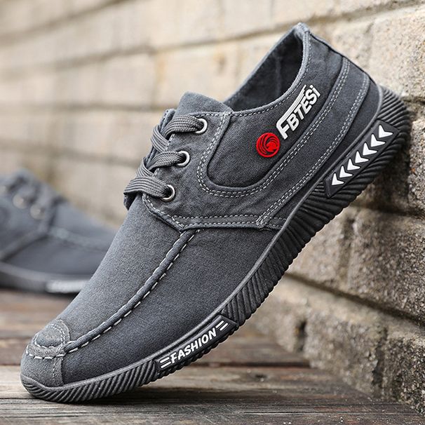 Men's Casual Canvas Shoes - Breathable Slip-Resistant Comfort Sneakers With Lace-Up Design For Spring/Autumn_vogvips.com