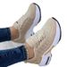 Casual Sports Shoes Women's Flying Woven Wedge Heel Round Head Lace-up Mesh Breathable Women's Shoes_vogvips.com