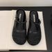 Hidden Wedge Woven Hollow Out Closed Toe Half Slippers For Women Outdoor 2025 Summer New Breathable Thick Sole Sandals_vogvips.com