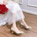 p New Simple Light Pointed Toe Square Buckle Small Thick Heel Fashion High Heeled Women S Comfortable And Versatile_vogvips.com