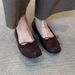 Sheepskin Version Genuine Leather Handmade Ballet Grandma Shoes Bowknot Shallow Mouth Shoes Women's Flat Mary Jane Shoes_vogvips.com