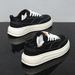 New Spring/Summer Men's Shoes, Stylish And Versatile Casual Sneakers, Thick Soled Height Increasing White Shoes, Korean Style Trendy Mesh Shoes X17_vogvips.com