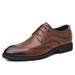 Euro Step Leather Spring New Brogue Business Trendy Men's British Style Pointed Toe Formal Shoes_vogvips.com