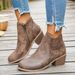 Women's Winter Ankle Boots Hollow Out Mid Heel Side Zipper Martin Chunky Heel New_vogvips.com
