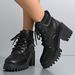 2025 Autumn Winter New Round Toe Lace-up Low British Style Chunky Heel Fashion Martin Mid-heel Women's Boots_vogvips.com