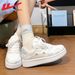 Pull-back Sneakers, White Shoes For Women, New Spring-summer Original Cartoon Sneakers, Women's Thick-soled Sports Shoes, Women's Model Y_vogvips.com