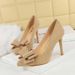 8316-H86 European And American Style Party High-heeled Shoes, Stiletto Ultra-high Heel, Shallow Cut, Suede, Round Toe,_vogvips.com
