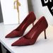 2627-3 European And American Style Sexy Fashion Pointed Toe Shallow Mouth High Heels Elegant Banquet Satin Stiletto_vogvips.com