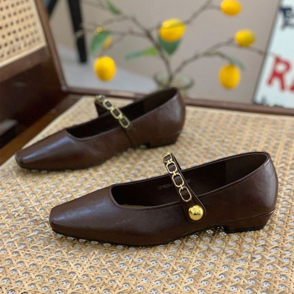 Low Heel Soft Sole Comfortable Versatile Mary Jane Women's New With Skirt Small Square Toe Gentle Style Evening Single_vogvips.com