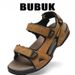 Bubuk First-Layer Cowhide Leather Beach Sandals, Summer Outdoor Hiking Lightweight Water With Arch Support, Stylish_vogvips.com