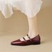 Pointed Mary Jane Shoes Women's Summer French One-word With Light Mouth Thick Heel Single Shoes Large Size Women's Shoes_vogvips.com