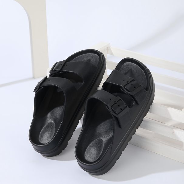 Men's High-End Thick-Soled Slippers, Women's New Summer Style Outdoor Sandals With Double Straps, Non-Slip, Breathable, Soft-Soled Beach Shoes_vogvips.com