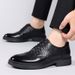 Euro Step Genuine Leather Formal Business Men's British Brogue Casual Korean Style Versatile Groom Wedding Shoes_vogvips.com