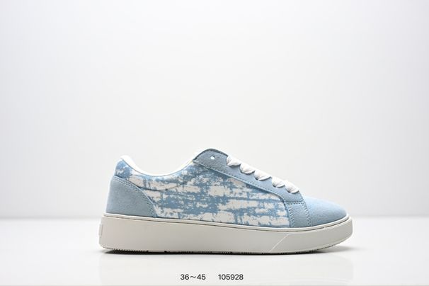 Light Blue Tie Dye Low Cut Thick Soled Sports Shoes, Patchwork Canvas Lace Up Flat Shoes, Suitable For Daily Walking And Street Wear_vogvips.com