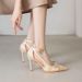 2025 Summer New Pointed-Toe Satin Ribbon Closed-Toe Sandals With Thin High Heels, Sexy White Women's Shoes_vogvips.com