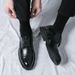 Euro Step Spring Casual Business Formal British Brogue Carved Pattern Matching Suit Men's Small Leather Shoes_vogvips.com