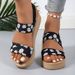 Women Floral Print Platform Wedge Sandals Summer Casual Beach Shoes_vogvips.com