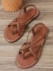 Pinch Toe Casual Flat Sandals For Women In 2025, New Woven Leg Roman Beach Shoes, Size 43 Sandal_vogvips.com