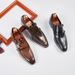 Pointed Toe 2024 New British Style Double Buckle Monk Men's Business Formal Shoes Genuine Leather Office_vogvips.com