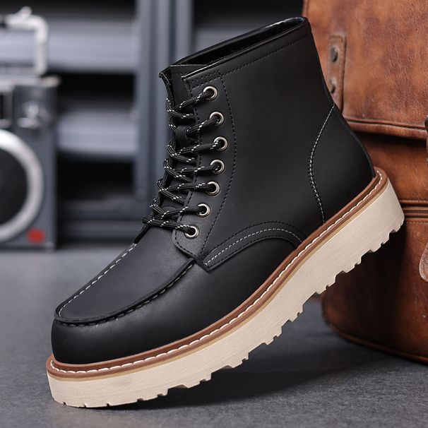 European Warm Series 2025 New Winter High Top Men's Work Motorcycle British Style Martin Boots_vogvips.com