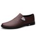 Men's Shoes Foot Cover Dress Leather Shoes Men's Leather Round Head Shallow Mouth Casual Leather Shoes_vogvips.com